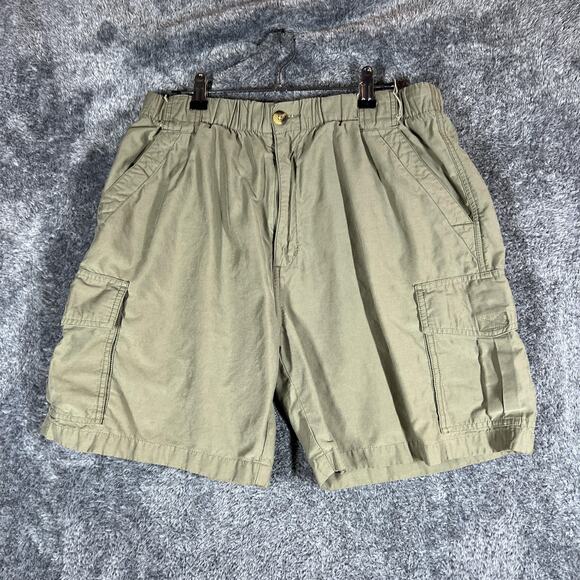 OP Shorts Mens Large Khaki Cargo Hiking Outdoor Elastic Waist Utility Summer - Picture 1 of 7